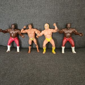 VTG 1984 WWF TITAN LJN Action Figure Rubber‎ 8" Wrestling Lot Of 4